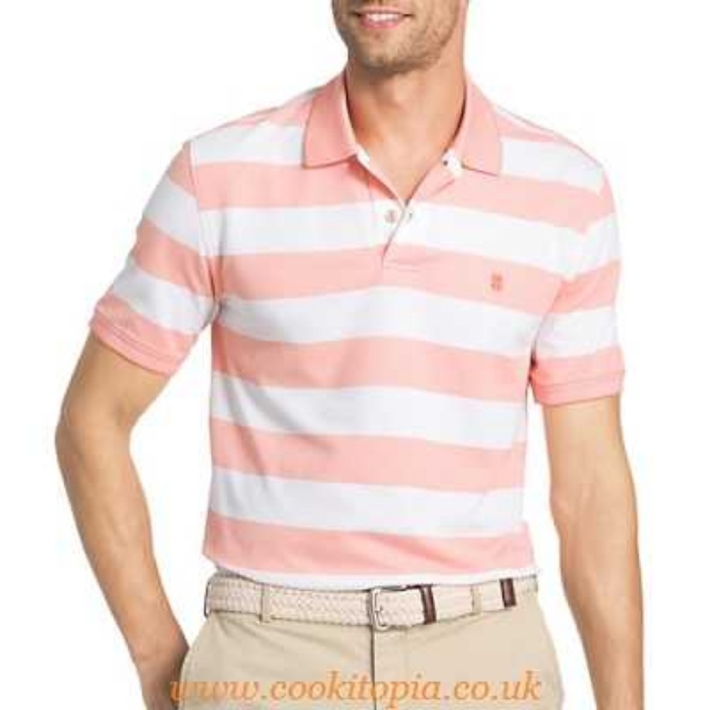 Izod Advantage Rugby Stripe Mens Polo